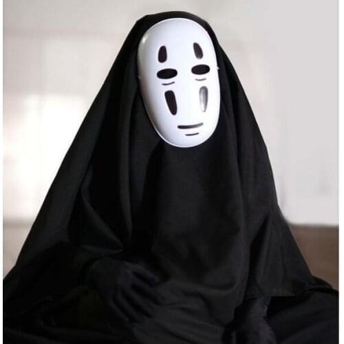 No Face Man Spirited Away Cosplay Costume with Mask gloves for Halloween Costume Anime Miyazaki Hayao Faceless Cloak