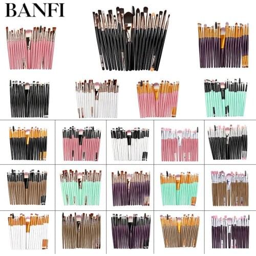 BANFI Makeup Brushes Set 20pcs Professional Foundation Eye Shadow Makeup Brushes Eyeshadow Cosmetic Eye Make Up Beauty Tools Kit