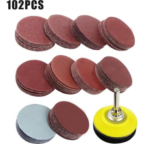 102pcs/set Sanding Discs Pad Kit For Drill Grinder Rotary Tools With 80-3000 Grit Sandpapers For Polish Sand Paper Abrasive Tool