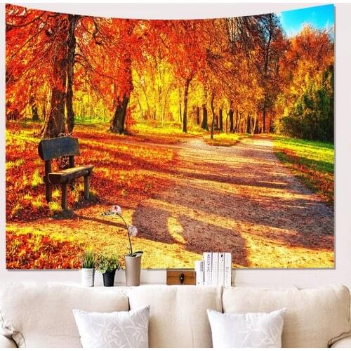 WUJIE Trees Leaves Pattern Tapestry Wall Hanging Yoga Beach Towel Psychedelic Tapestry Polyester Blanket Wall Hanging Decoration