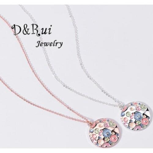 2020 Colorful Enamel Pendant Necklace for Women Girls Trendy Alloy Chain Choker Necklafces Accessories Birthday Gifts Girls Hot