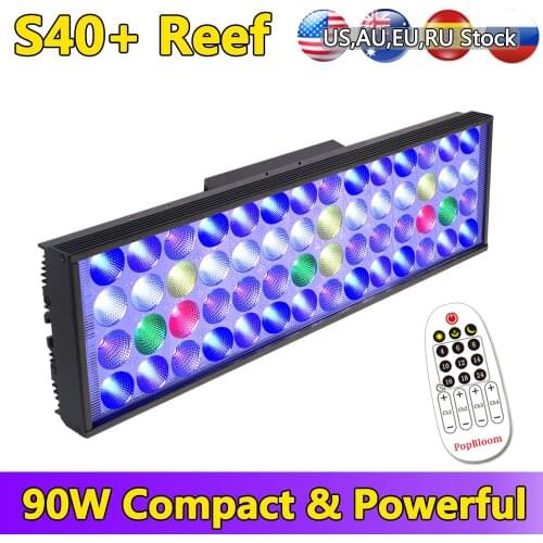 PopBloom Marine LED Light Aquarium Lamp Marine Coral Reef Grow Led Lighting for Fish Tank Sunrise Sunset Moon Light Shannon40