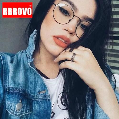 RBROVO 2021 Fashion Metal Sunglasses Women Vintage Brand Designer Mirror Flat Round Glasses Street Beat Oculos De Sol Gafas