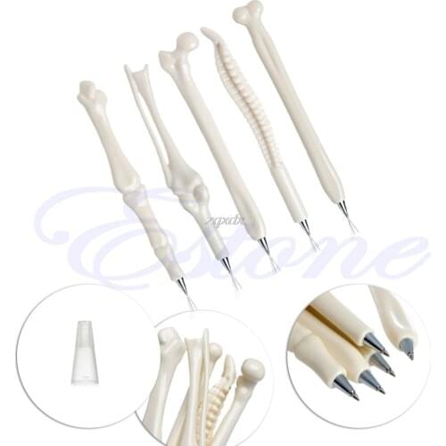 5Pcs New Modish Ball Point Pen Bone Shape Radiographer Nurse Doctor Teacher Gift Drop ship