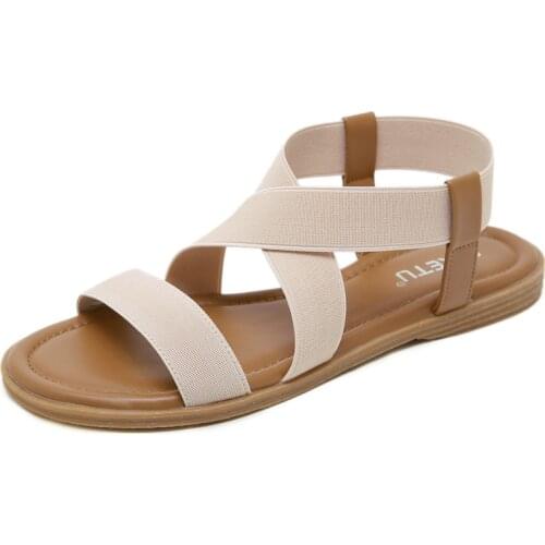 UMMEWALO Sandals Women Designer Flat Strappy Sandals Gladiator Sandal Summer Shoes Zapatos Mujer