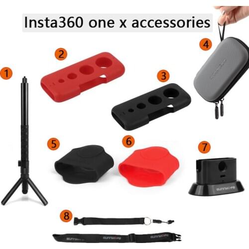 Insta360 ONE X Selfie Stick+Hand Grip/Stand Base Stabilizer/Neck Strap/Mini Storage Bag for Insta360 One X Accessories