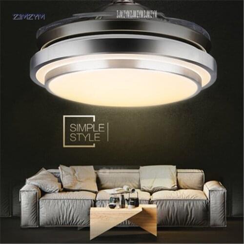 42 inch Modern Invisible Fan lights Acrylic Leaf Led Ceiling Fans 36W Power Wireless remote control ceiling fan light 42-YX579