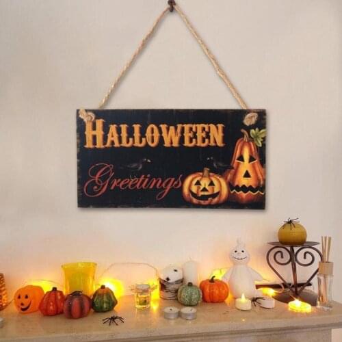 Halloween decoration Thankful Blessed Pumpkin BooHanging Board House Party PlaqueDoor Window Wall Decoration For home Decor