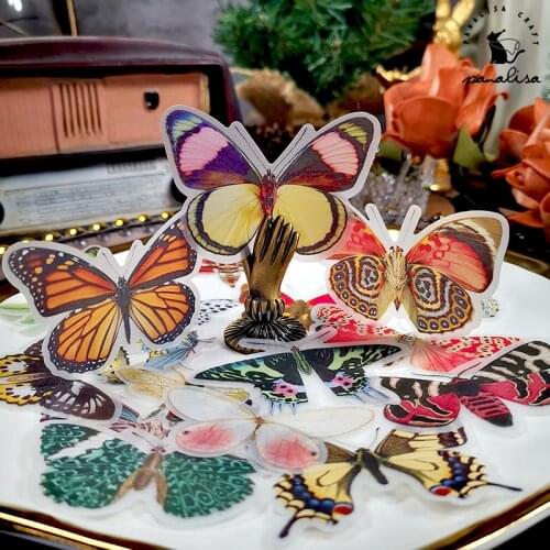 Panalisacraft vintage butterflies Vellum Paper Butterfly Stickers for Scrapbooking DIY Projects/Photo Album/Card Making Crafts