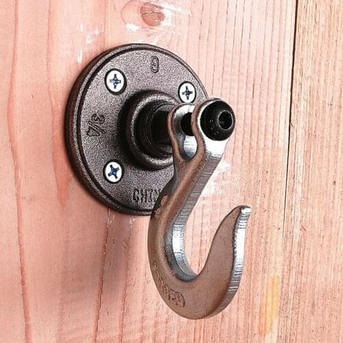 Vintage Heavy Industrial Loft Pipe Wall Hook Interior Decor Bathroom Decor Steampunk Decor Wall Hook Hat Rack Holder Coat Hanger