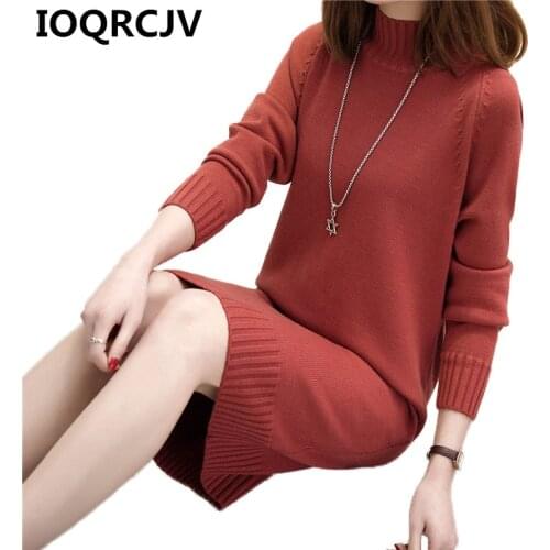 Womens Winter Knit Dresses 2019 Autumn Long Sleeve Casual Long Sweater Dress Female Sexy Elegant Bodycon Pullover Dresses R576