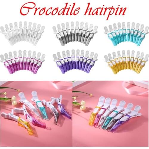 10/6Pcs Hairdressing Crocodile Clamps Claw Clip Plastic Salon Barrette Holding Hair Section Hair Grip Styling Tool Accessories