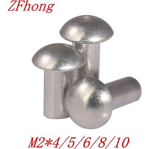 1000pcs M2*4*6/8/10 2mm aluminum round head solid rivet
