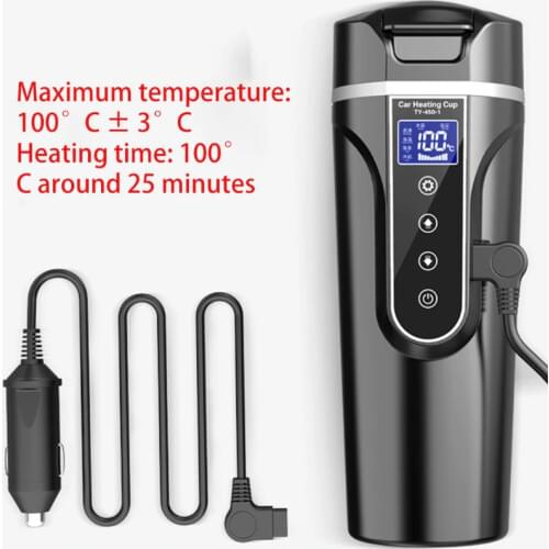 12V 24V Portable Car Heating Cup Stainless Steel Water Warmer Bottle Car Kettle U90C
