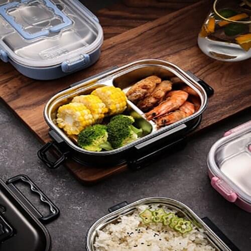 304 Stainless Steel Lunch Box Single-layer And Double-layer Sealed Leak-proof Bento Box Portable Insulated Food Container