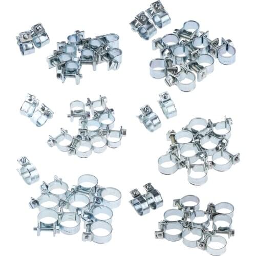 60x Hose Clamps Fuel Line Clips Clamp For Diesel Petrol Pipe