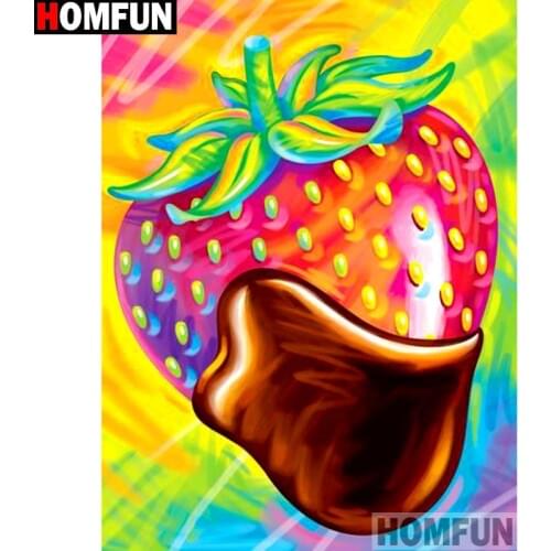 HOMFUN Full Square/Round Drill 5D DIY Diamond Painting "Strawberry" Embroidery Cross Stitch 5D Home Decor Gift A14733