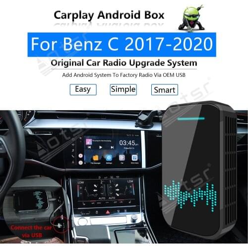 Car Radio Carplay Android Ai Box For Benz C 2017-2020 Multimedia Player Radio Ai Apple Wireless Carplay Box Upgrade Mirror Link