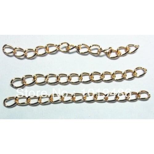 Free shipping! 200Pcs /lot gold color 5 cm longer chain ,for chunky beads necklace ending