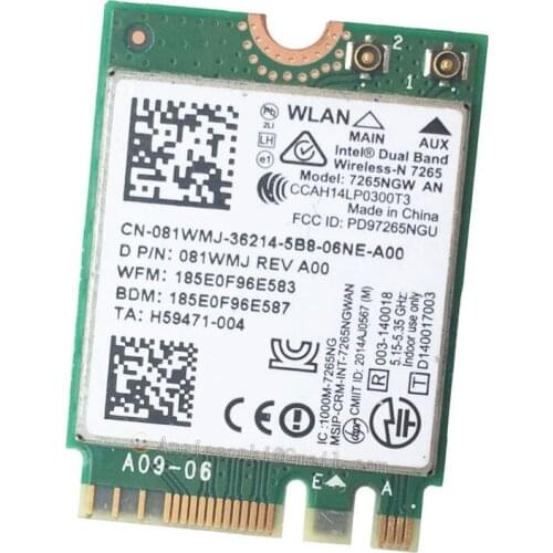 Wireless Network Card Wifi Adapter For Intel 7265NGW AN NGFF 300Mbps Bluetooth 4.0 Dual Band 2.4GHz/5GHz 802.11a/g/n