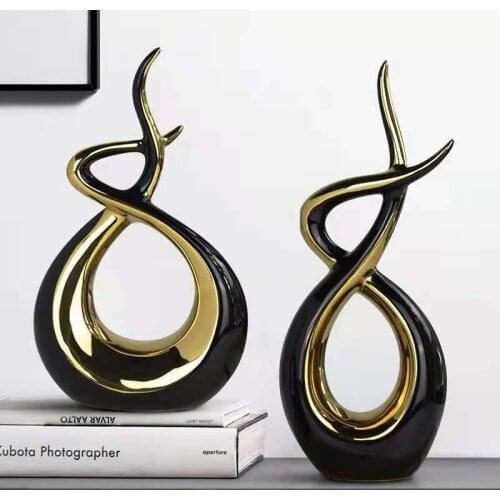 Home Decor Ceramic Abstract Flame Statue Plating Sculpture Living Room Office Desk Decorative Nordic Home Decoration Accessories