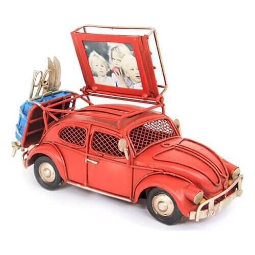 Decorative Metal Car Frame Piggy Bank - Trinket, Miniature, Gift, Nostalgic, Vintage, Handmade, hand Painted, Quality Durable