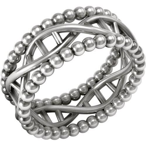 Dna Science Biology Molecule Ring in Alloy Metal jewelry