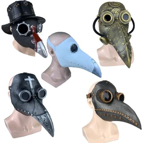 Doctor Schnabel Mask Pipe Latex Steam Punks Plague Doctor Mask Horror Halloween Bird Cosplay Mechanical Beak Masks Prop C20K113