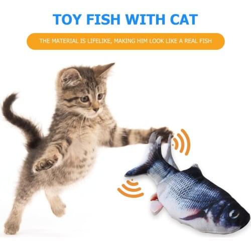 Electric Floppy Fish Cat Toy, Realistic Flopping Cat Fish That Moves, USB Rechargeable Wiggle Catnip Kicker Fish Motion Fun Toys