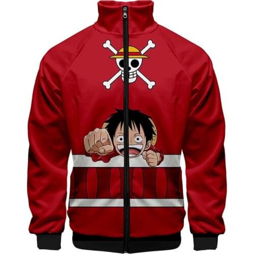 ONE PIECE Print Q Version Japanese Anime 3d Stand Collar Hoodie Men Women Zipper Hoodies Jackets Long Sleeve 3D Sweatshirts Tops