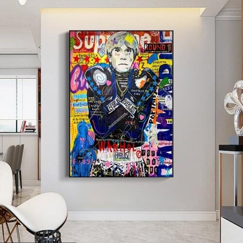 Canvas Painting Street Graffiti Pop Art Famous Singer Poster Print Wall Picture For Living Room Home Decor Frameless