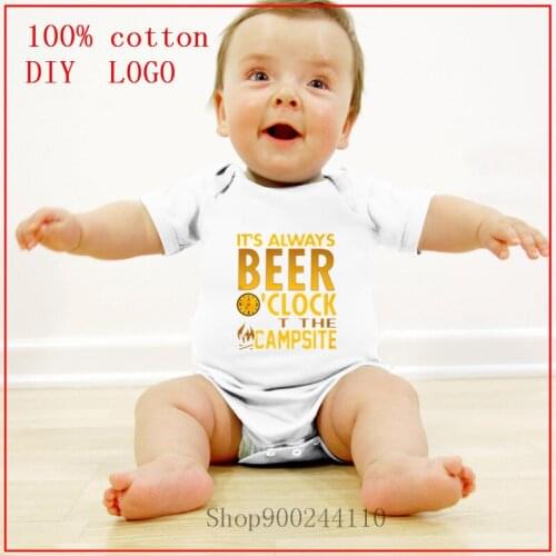 Camping Beer O'Clock 2020 Girl Boy Bodysuits Baby Summer Clothing Newbown Cotton Jumpsuits Solid Playsuits cute clothes for baby