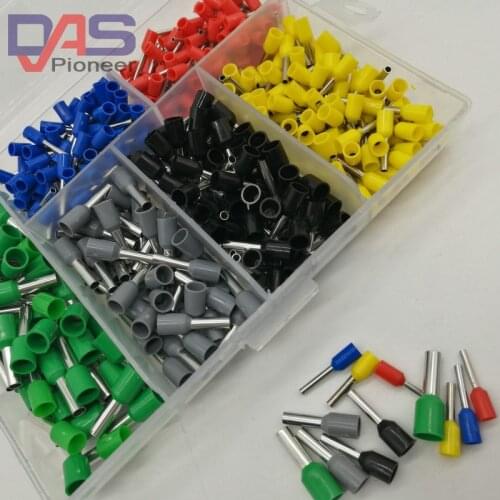 6 Size 460pcs Crimp Terminal tube pre insulating terminal Bootlace Ferrules kit set Wire Copper Crimp AWG 22mm---AWG12mm