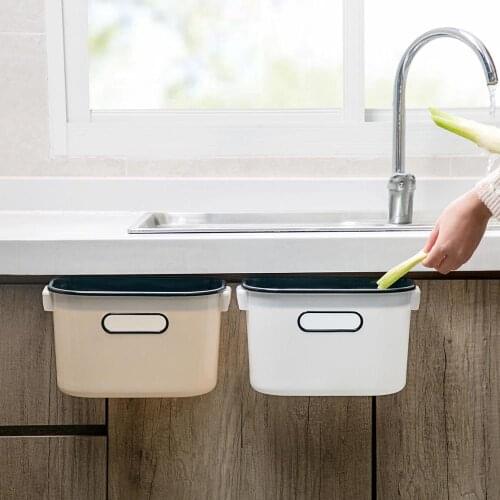 Kitchen Cabinet Hanging Trash Can Trash Bin Wall Mounted Garbage Storage Box Case Organzier Cans Rubbish Container Kitchen Tools