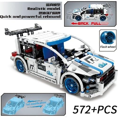 MOC 616pcs Classic City Pull Back Heavy Duty Truck Building Block Model High-Tech Vehicle Kid Toy Assembled DIY Bricks Gifts