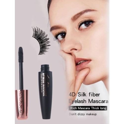 4D Mascara Kit With Fiber Set Makeup Longer Thicker Waterproof Black Eyelashes Eyebrow Serum Eyelash Extension Cosmetic X7JA