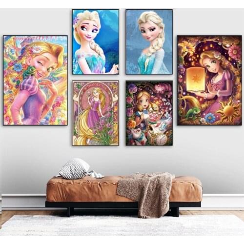 Disney Cartoon Princess 5D DIY Diamond Painting Alice In Wonderland Diamond Embroidery Mosaic Art Cross Stitch Kits Home Decor