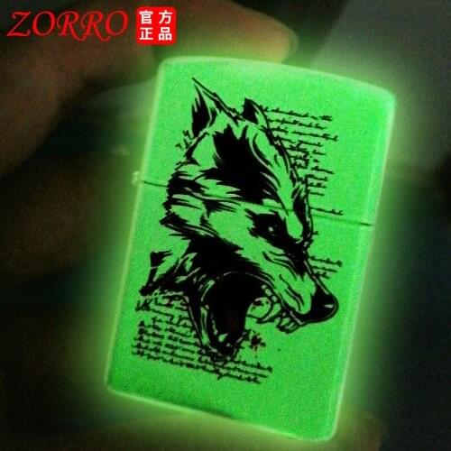 New Luminous Zorro Standard Creative Luminous Lighter Pure Copper Kerosene Lighter Customized Manufacturers Wholesale 2021