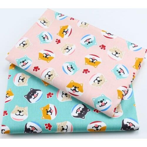 Puppy dog cloth children cartoon Bedding fabric 100% cotton DIY baby quilt clothes 160cm width blue pink