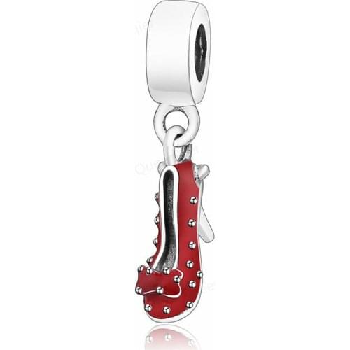925 Sterling Silver Charms Red Shoes European Bead Fit Original Bracelet Chain DIY Pendant Charm Beads Girl Women Jewelry Making