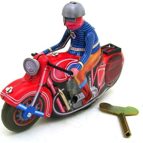 Retro Single Motorcycl Decoration 13cm Tin Toy Clockwork Adult Collectible Creative Gift Toys Photography Props Figures
