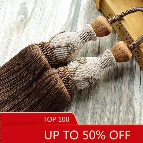 Handmade Hanging Ball Double Ball Curtain Bandage Rope Hanging Ball Pendant Tassel Curtain Buckle Pastoral Strap