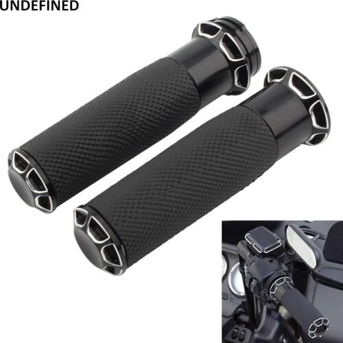 Motorcycle CNC Handlebar Hand Grip 1'' 25mm Handle Bar Grips for Harley Sportster XL 883 1200 Touring Dyna Softail Road King