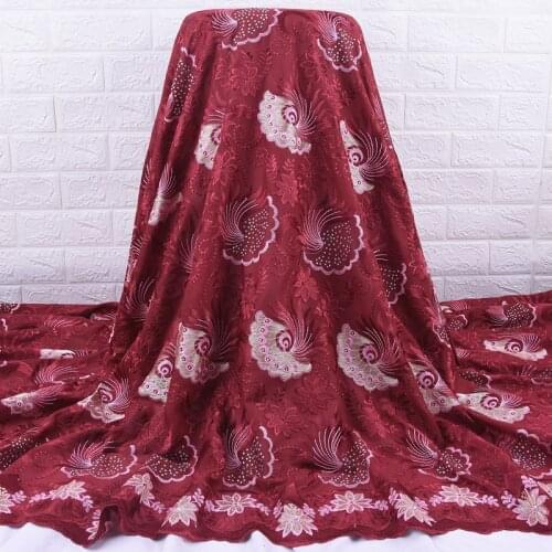 Zhenguiru 100% Cotton Swiss Lace In Switzerland Embroidered African Lace Fabric Rotating Flower Nigerian Fabric For Party A2022