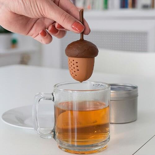 Food Silicone Tea Strainer Pine Cone Reusable Spice Filter Tea Leaf Infuser Storage Case Diffuser Kitchen Bar Tool Accessories