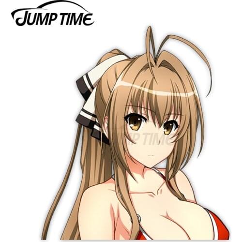 Jump Time Amagi Brilliant Park Sento Isuzu 43 Ecchi Bikini 11.5 Cute Anime Girl Peeker Vinyl Decal Window Waifu Car Stickers