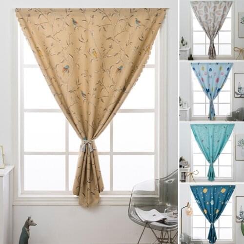 Cartoon Printing Curtain Durable Curtain Bedroom Shading Curtains Punch-free Velcro Shading Drapes for Home Decor cortinas