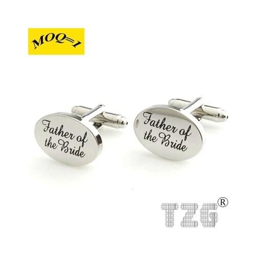 BRIDE FATHER Black Enamel Cufflink Cuff Link 1 Pair Free Shipping Promotion