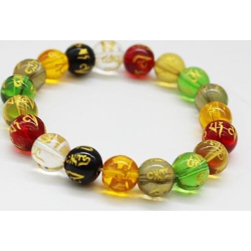 Drop Shipping Six-word Mantra Crystal Bracelet Wholesale for women men Jewelry