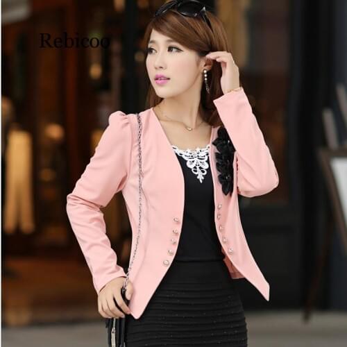 New blazer female slim outerwear blazer elegant spring autumn outerwear coat plus size women ladies jacket clothes